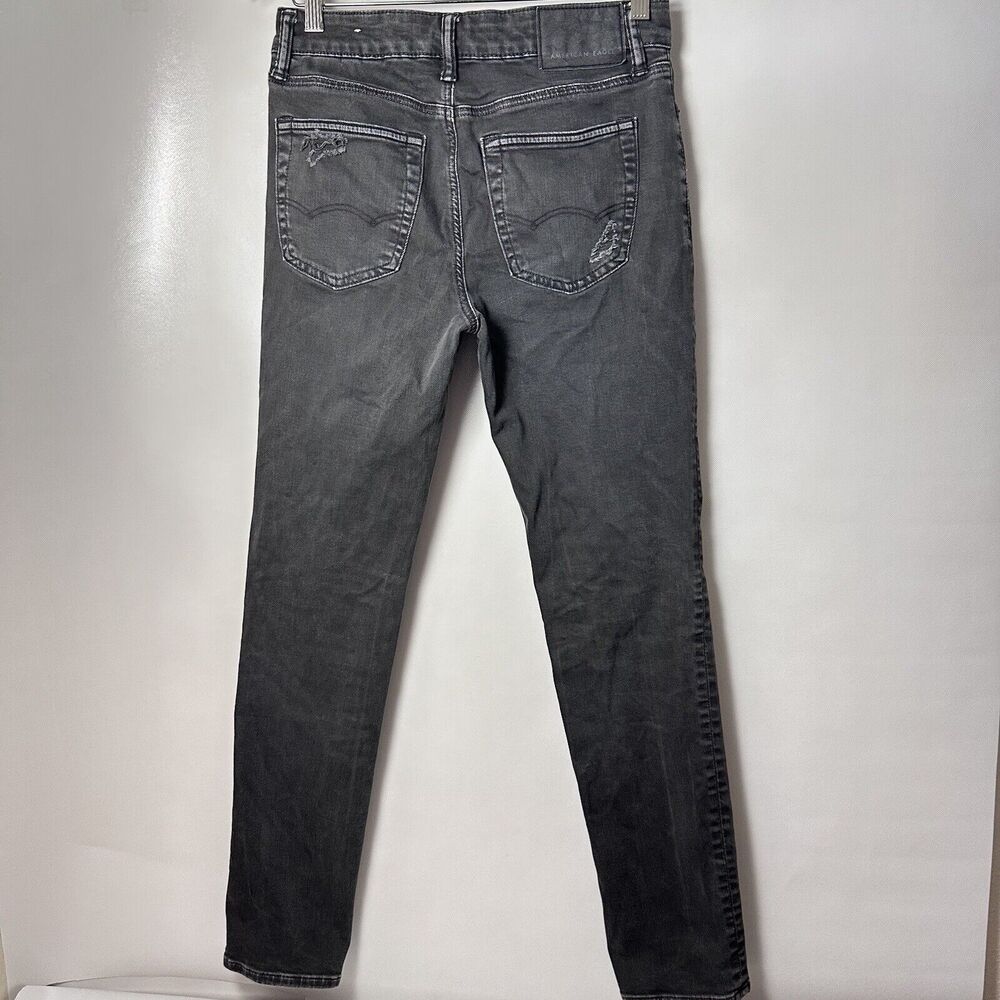 American Eagle Jeans Mens 28x30 Gray Next Level Flex Slim Distressed Destroyed